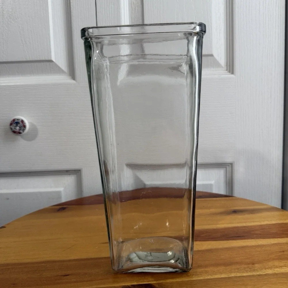 Clear Glass Square Floral Vase Multipurpose Gifts Anniversary Minimalist Modern